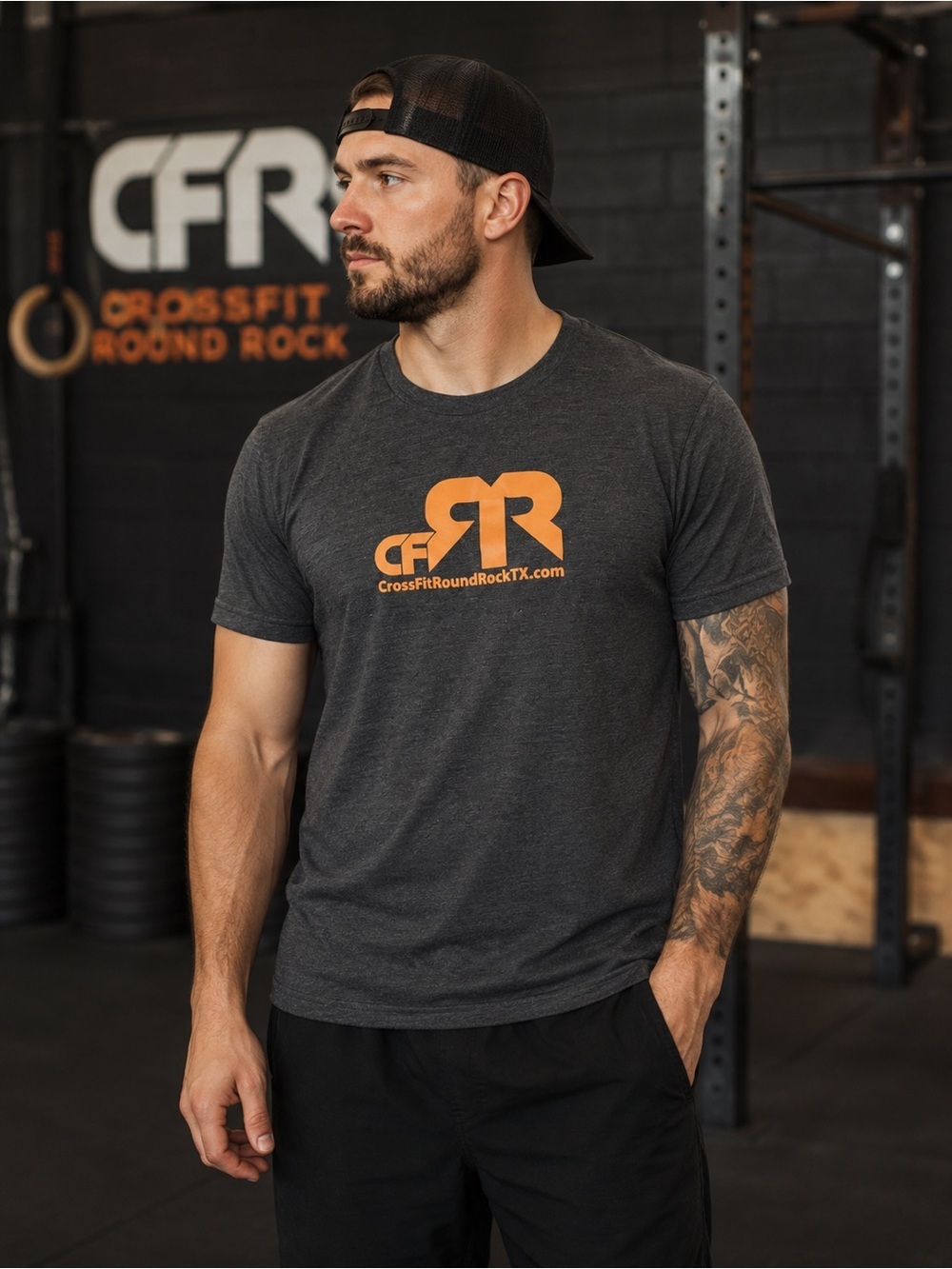 CrossFit Round Rock TX Gym T Shirt Large Gray Athletic Workout Unisex Fitness